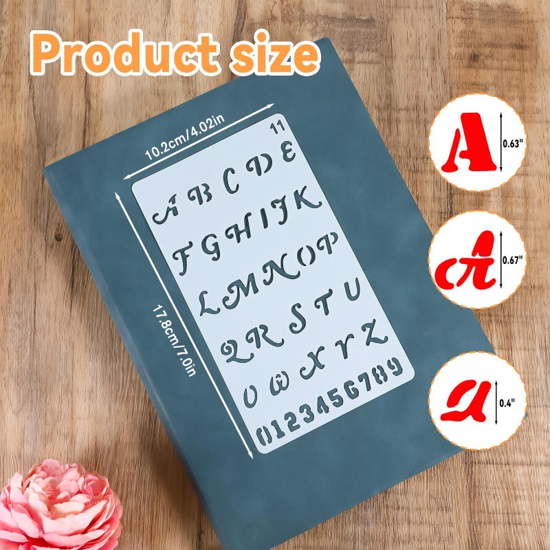 EupHHonycs 12 PCS Small Letter Stencils 1/2 Inch for Painting, Letter and Number Stencils for Painting, Stencils for Scrapbooking Letters, Plastic Alphabet Stencils for Journal Notebook DIY Craft Projects - Image 2