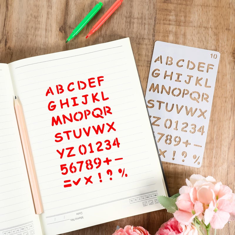 EupHHonycs 12 PCS Small Letter Stencils 1/2 Inch for Painting, Letter and Number Stencils for Painting, Stencils for Scrapbooking Letters, Plastic Alphabet Stencils for Journal Notebook DIY Craft Projects - Image 4