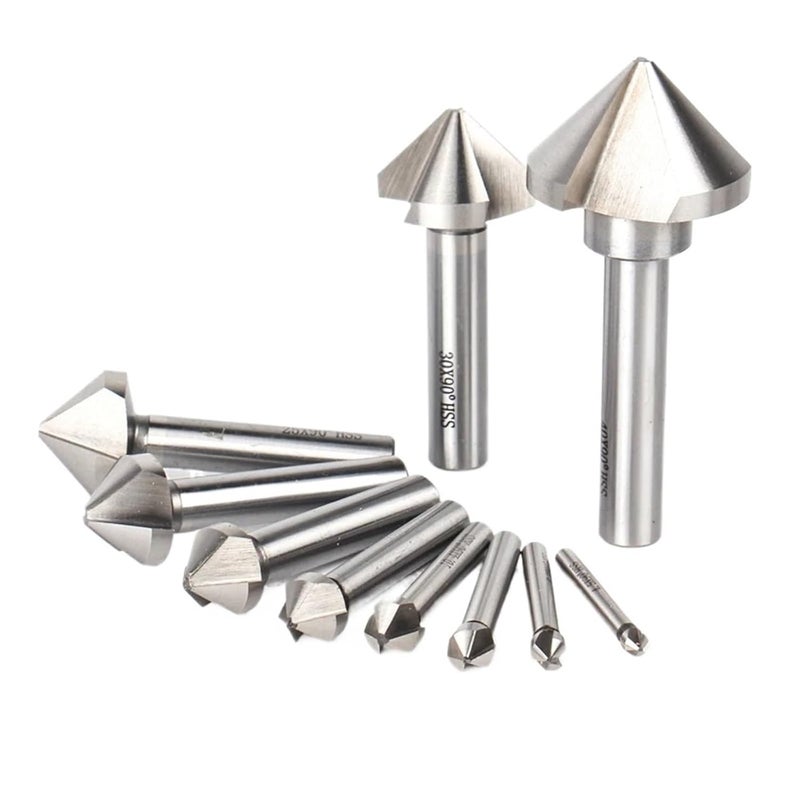 HSS M2 6542 Countersink Drill Bit Set 4 5 50mm 90 Degree 3 Flute Chamfering Cutter For Metalworking - Image 1