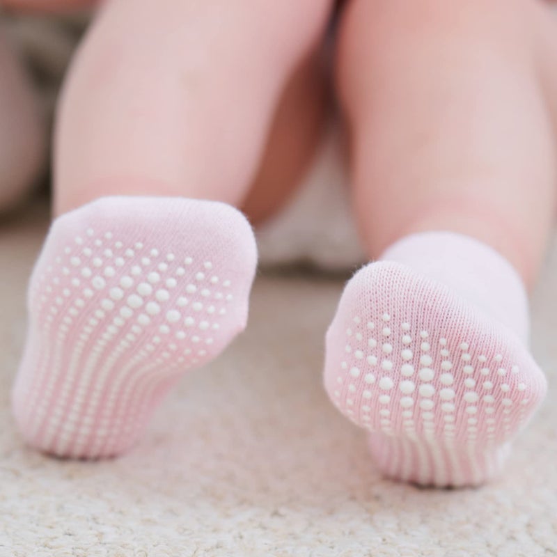 ZAPLES Baby Girls Non Slip Grip Ankle Socks with Anti Skid Soles for Infants Toddlers, Girls - 12 Pairs, 12-36 Months - Image 3