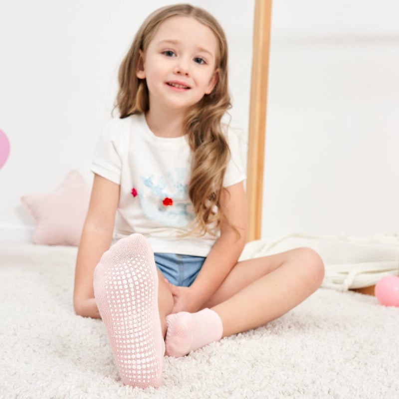 ZAPLES Baby Girls Non Slip Grip Ankle Socks with Anti Skid Soles for Infants Toddlers, Girls - 12 Pairs, 12-36 Months - Image 2