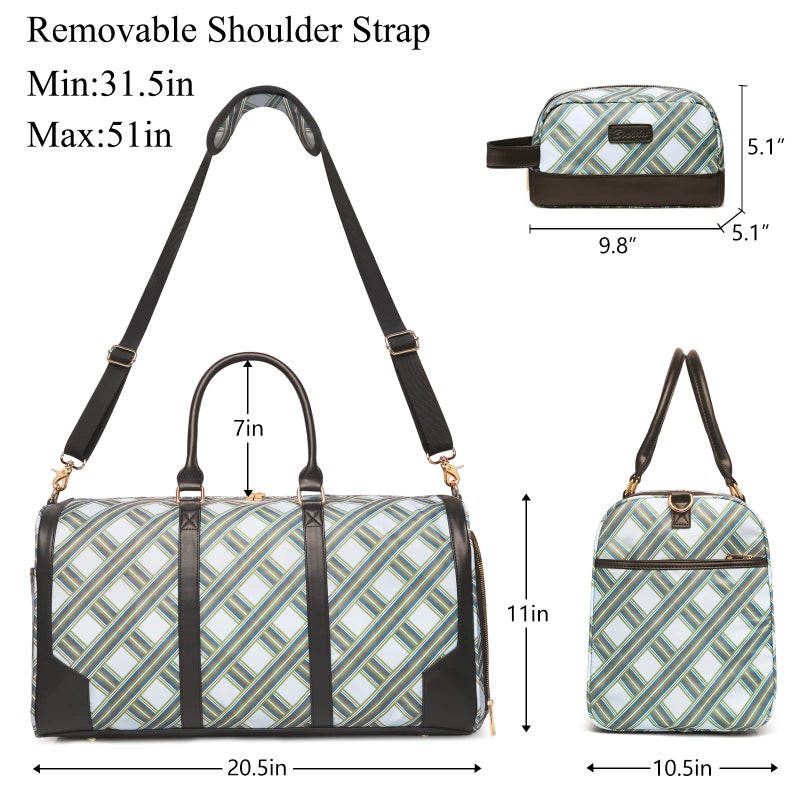 Bosidu 2Pcs Weekender Bags for Women with Toiletry Bag Shoe Compartment Cheap Overnight Bag Carry on Tote Duffle Bag for Travel Clearance Flight Approved, Green - Image 2