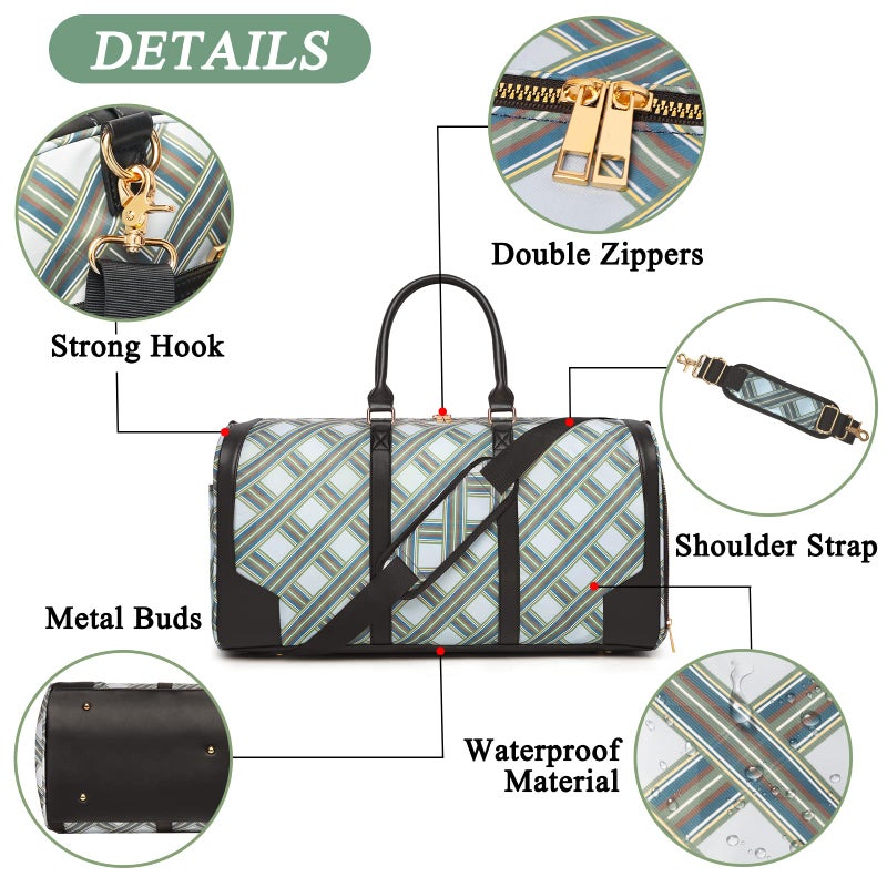 Bosidu 2Pcs Weekender Bags for Women with Toiletry Bag Shoe Compartment Cheap Overnight Bag Carry on Tote Duffle Bag for Travel Clearance Flight Approved, Green - Image 5