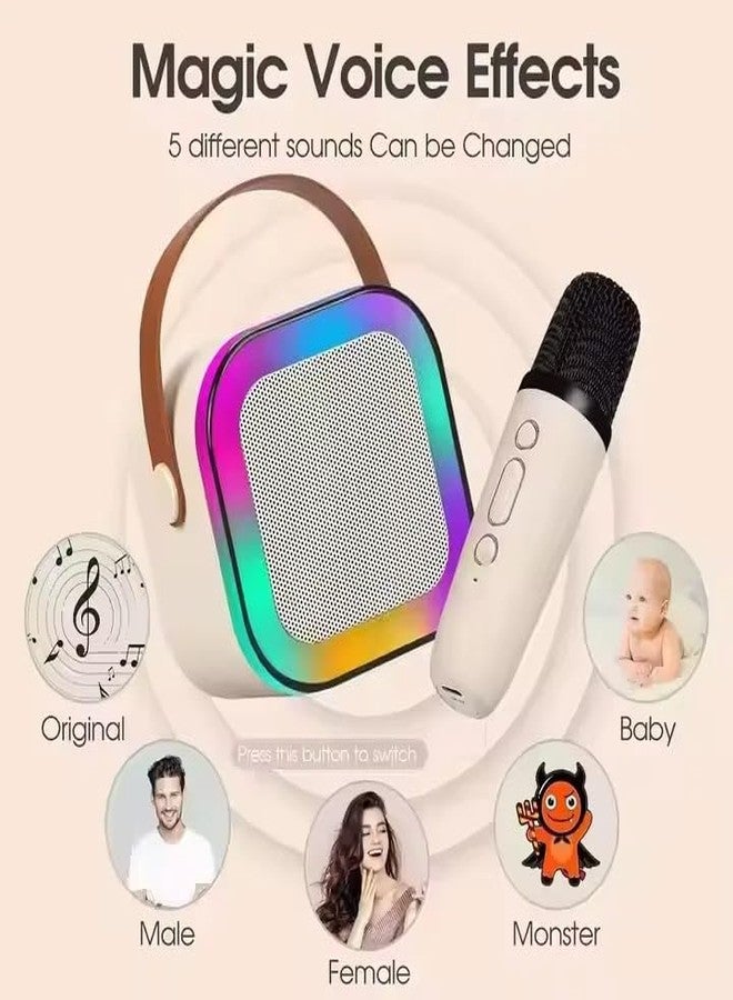 Goyal's Goyal’s Portable Karaoke Bluetooth Speaker with Wireless Microphone | RGB LED Lights | Voice Change Effects | USB TF AUX FM | Mini Party Speaker for Kids & Adults - Image 5