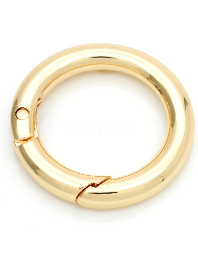 Metal O Ring Spring Opening Purse Making Snap Trigger O-Rings Clip Key Ring Holder Purse Hardware 4pcs SCOS (1 inch, Gold)  - Image 1