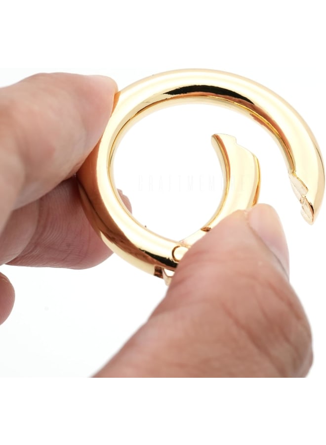 Metal O Ring Spring Opening Purse Making Snap Trigger O-Rings Clip Key Ring Holder Purse Hardware 4pcs SCOS (1 inch, Gold)  - Image 3