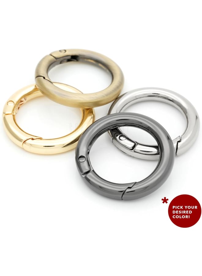 Metal O Ring Spring Opening Purse Making Snap Trigger O-Rings Clip Key Ring Holder Purse Hardware 4pcs SCOS (1 inch, Gold)  - Image 4