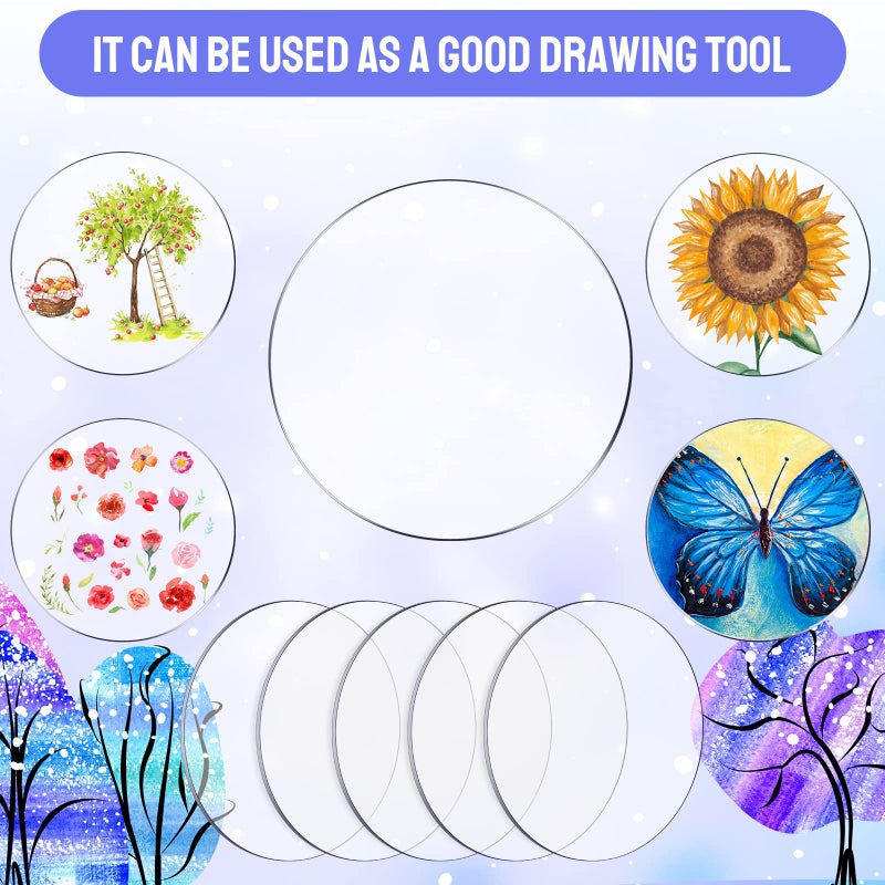 Zonon 60 Pieces Transparent Acrylic Circle Discs Thick Round Acrylic Sheets Blanks Clear Round Ornaments for DIY Projects and Crafts(2 Inch) - Image 5