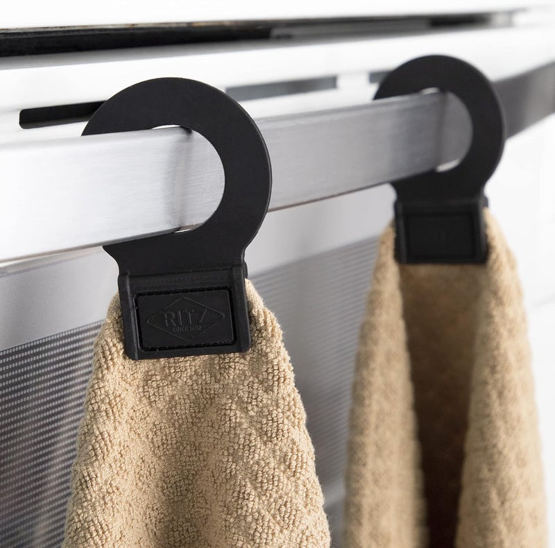Ritz Premium Hook and Hang Towel, (2-Pack), 18" x 28", Long-Lasting Durable Rubber Hook, Highly Absorbent Super Soft Hand Cloths for Kitchen, Bathroom, Laundry Room, Biscotti - Image 4