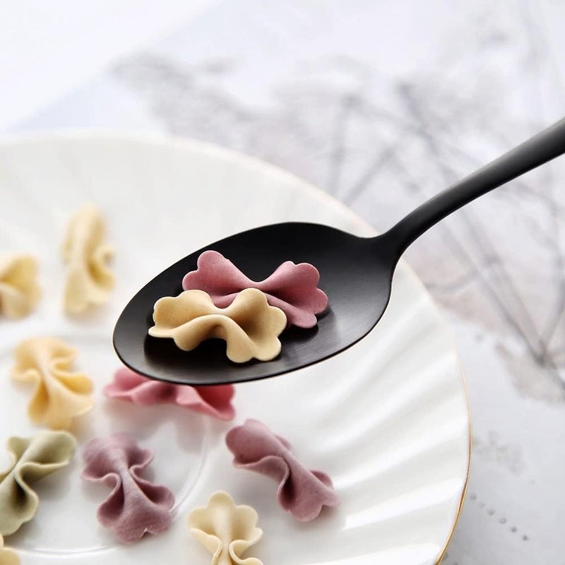 Seeshine Matte Black Dessert Spoon, 6.8-inch Stainless Steel Black Teaspoon, Suitable for Family, Kitchen, Restaurant, Set of 12, Dishwasher Safe - Image 5