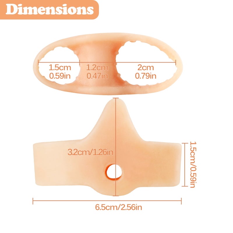 Silicone Hallux Orthotic Set (6 Pack) Beige Toe Separator for correcting curved overlapping toes - Image 5