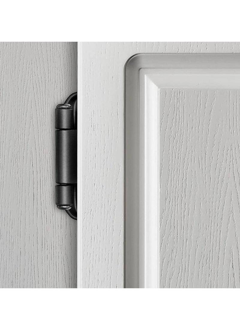 Cabinet Hinges, 1/2" Overlay Semi Partial Wrap Self Closing Matte Black Hinges with Mounting Screws for Variable Kitchen Bathroom Cabinets Cupboard Doors 8 Pcs - Image 3