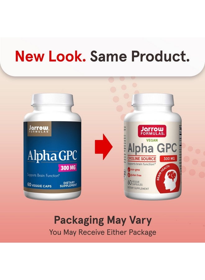 جارو فورملاز Jarrow Formulas Alpha GPC، 300 مجم، مكمل غذائي، مكملات لصحة الدماغ للبالغين، 60 كبسولة نباتية، إمداد لمدة 30 يومًا - Image 1
