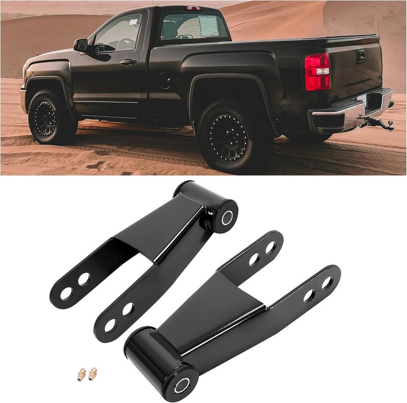 ECOTRIC 2" Rear Drop Lowering Shackles Suspension Kit for Chevy Silverado/GMC Sierra 1500 & More - Image 1