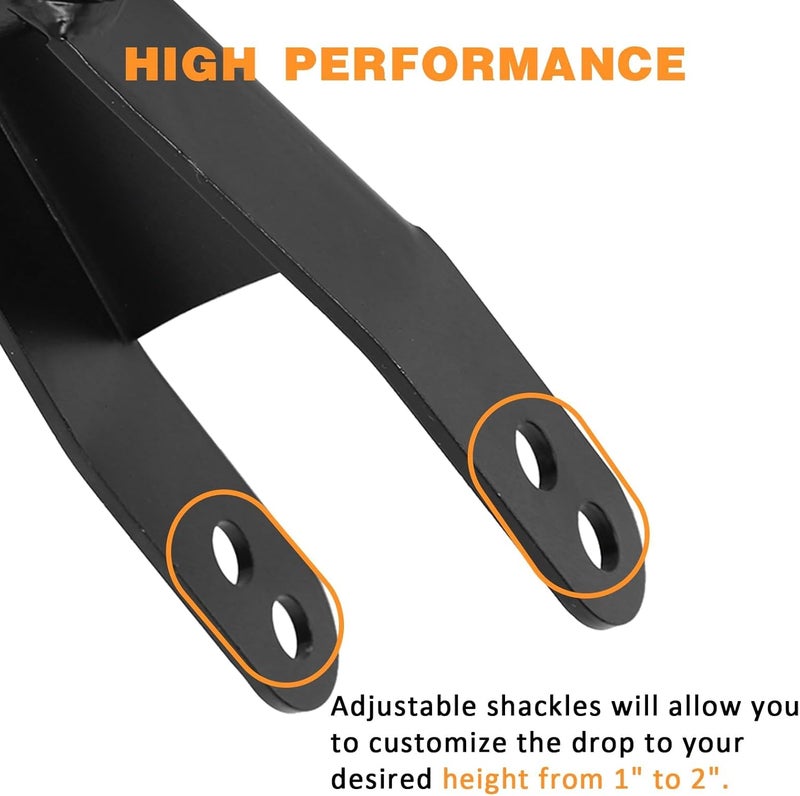 ECOTRIC 2" Rear Drop Lowering Shackles Suspension Kit for Chevy Silverado/GMC Sierra 1500 & More - Image 4