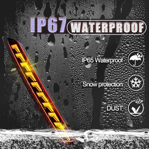 GEEGEETOP Red Lens Rear Fog Bumper Reflector Brake Tail Sequential Flash Signal LED Lights Lamp Compatible with Chevrolet Chevy Suburban Tahoe GMC Yukon/Denali 2021-2024 Accessories (SMOKED) - Image 4