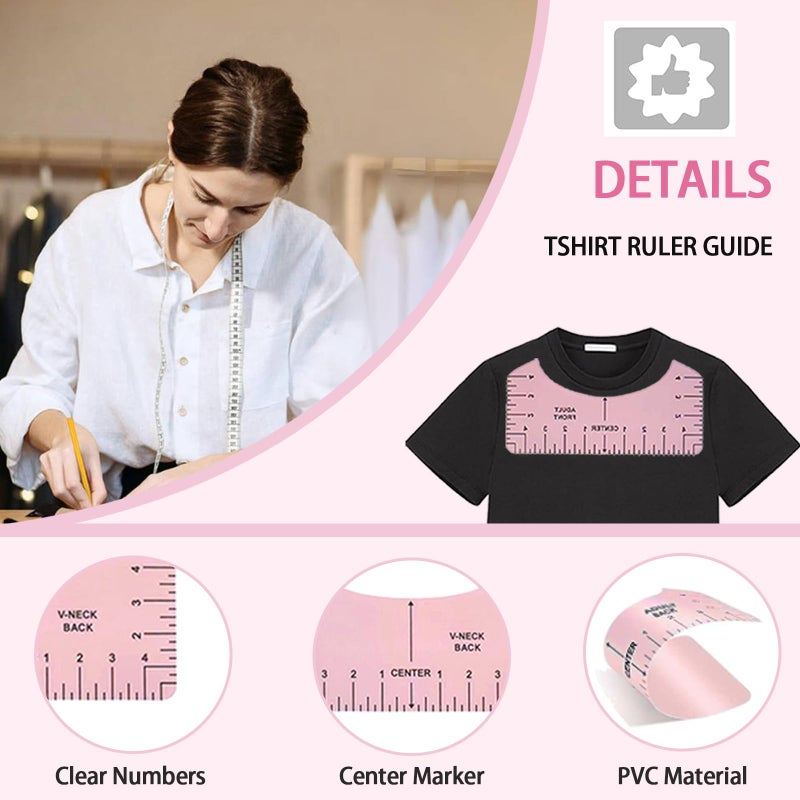 DNSGOOR Sublimation Shirts Tool Kits for Vinyl Alignment with 2 Pcs Heat Press Platen Wrap Cover 15 x 15 Inch for Cricut Heat Press HTV Vinyl Center Designs,Craft Sewing Accessories - Image 3