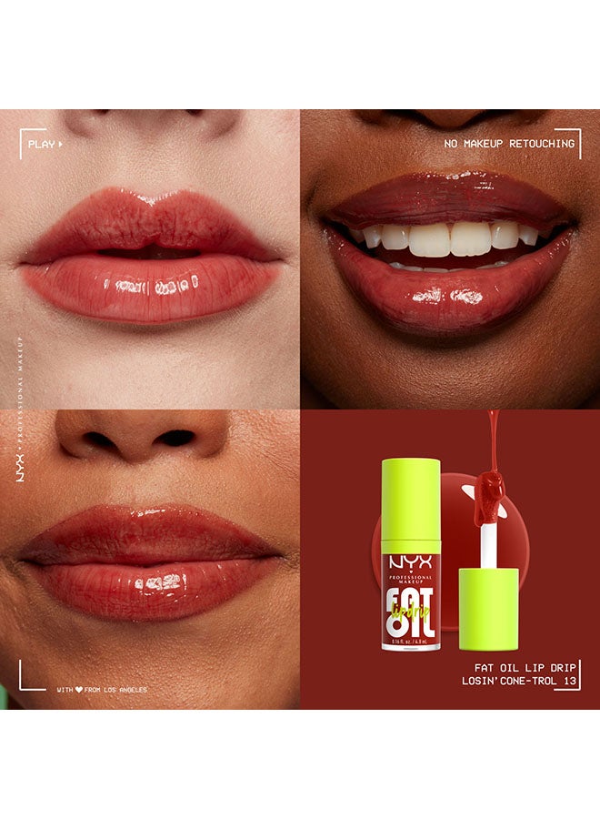 نيكس مكياج المحترفين مكياج المحترفين  فات أويل ليب درِب، مرطب، وملمع شفاه نباتي ملون، ذو لمسة نهائية غير لاصقة، ترطيب لمدة 12 ساعة - لوزين كونترول - Image 5