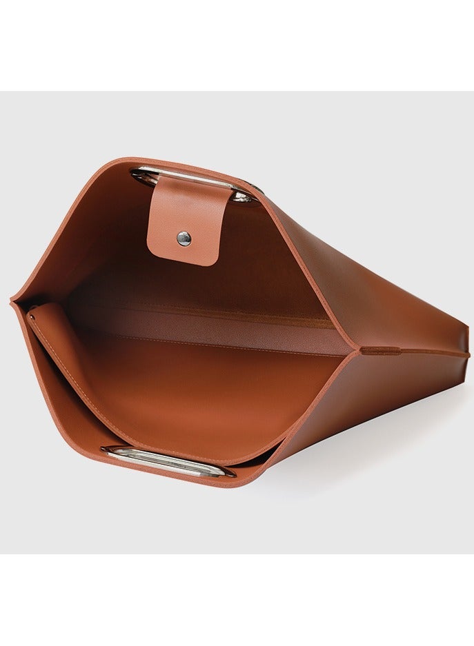 Joyelink 13-14 Inch Laptop Leather Sleeve + Pocket, Compatible with MacBook Air 13.3"/13.6" M1 M2/MacBook Pro 13 2022-2016/Dell XPS 13/Surface Pro X/8/7 /6/5/Surface 13.5" Laptop, Brown - Image 3