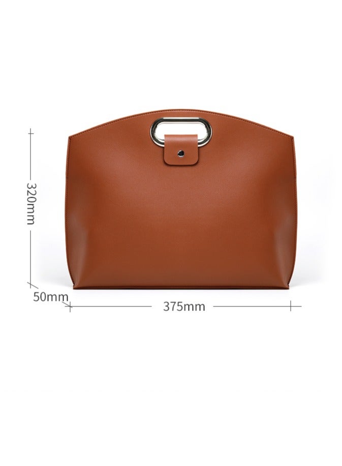 Joyelink 13-14 Inch Laptop Leather Sleeve + Pocket, Compatible with MacBook Air 13.3"/13.6" M1 M2/MacBook Pro 13 2022-2016/Dell XPS 13/Surface Pro X/8/7 /6/5/Surface 13.5" Laptop, Brown - Image 4
