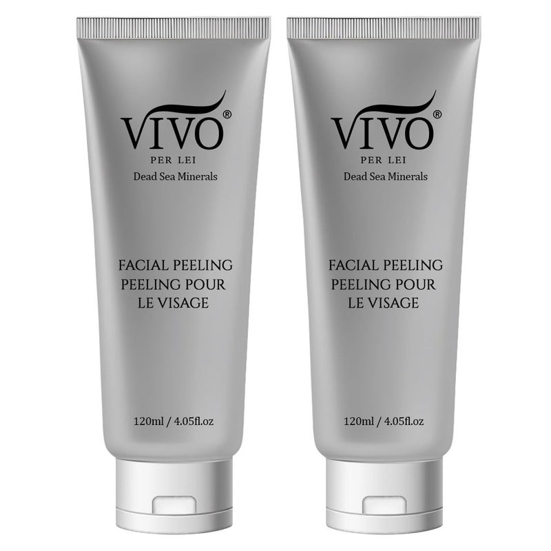 Vivo Per Lei Facial Peeling Gel - Helps Address Dead Skin Buildup - Gentle Exfoliating Gel for Rough, Dry, Sensitive or Mature Skin - Face and Body Scrub - Non Abrasive - 4.05 Fl. Oz. - Pack of 2 - Image 1