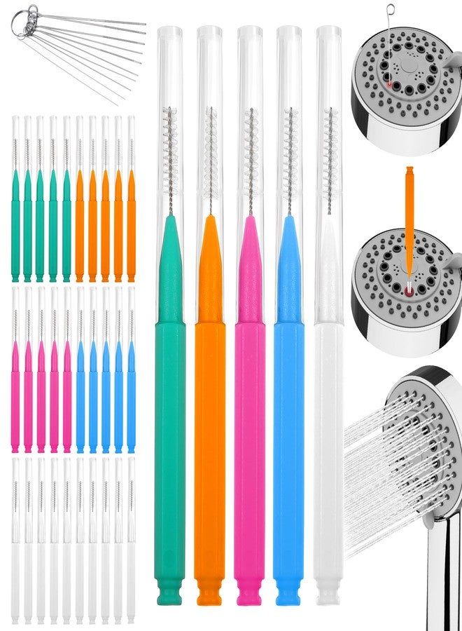 Bremorou 40 Pcs Shower Head Cleaner Small Gaps Hole Anti-Clogging Shower Head Cleaning Brush Showerhead Cleaner Picks Tiny Nozzle Functional Unclogger Anti-Clogging Cleaning Brush For Bathroom Gap Nozzle Slot - Image 1