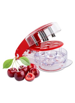 Cherry Pitter Tool Pit Remover Push-Pull Six-Hole Portable Cherry Core Remover with Lock Design Quick Release Kitchen Gadget