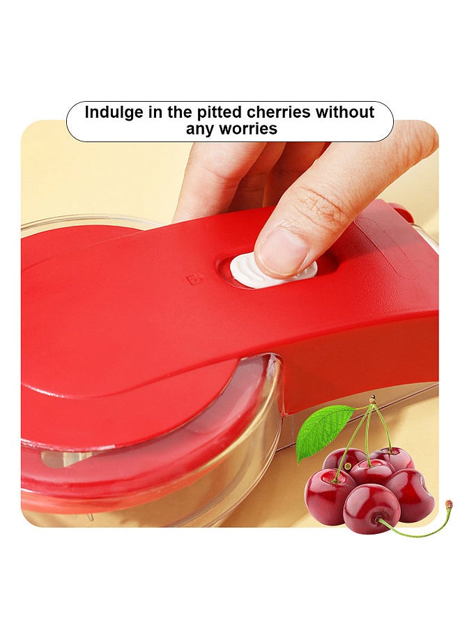 Generic - Cherry Pitter Tool Pit Remover Push-Pull Six-Hole Portable Cherry Core Remover with Lock Design Quick Release Kitchen Gadget - Image 1