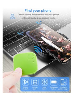 Generic 4 Pack Bluetooth Key Finder Locator, Mini Anti Lost Item Finder Tag Key Tracker Alarm For Pet, Key, Wallet, Luggage, Compatible With Ios And Android, with Key Ring(White, Black, Green, Pink, Square)  - Image 2