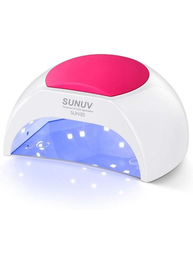 SUNUV SUN2C UV Light for Nails, UV LED Nail Lamp with 4 Timer Settings, Curing Lights Compatible with All Gel Polish Rose - Image 1