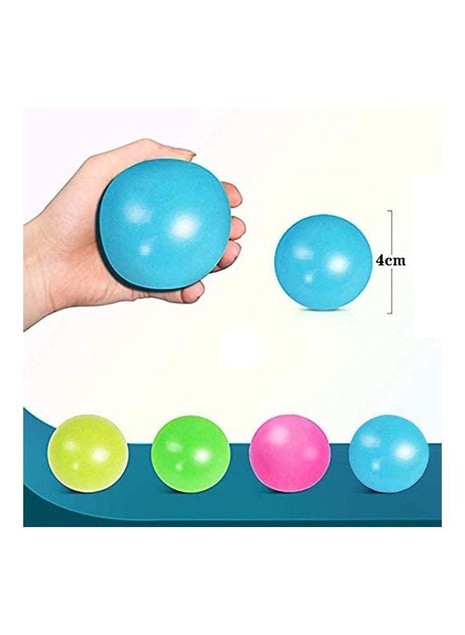 4-Piece Non- Toxic Silicone Stress Relieve Novelty Fluorescent Sticky Target Ball Set