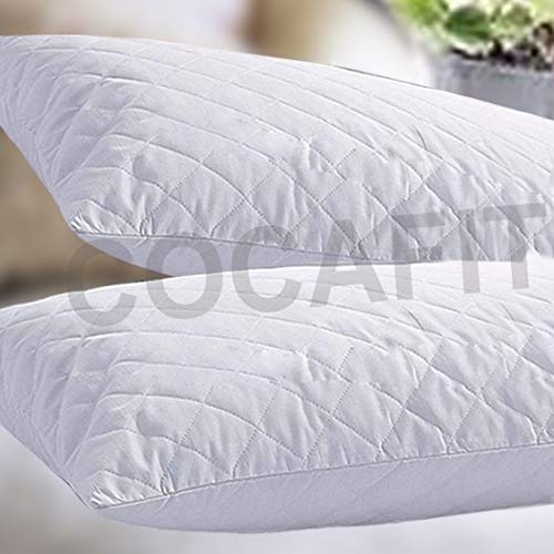 Happy Home Products Happy Home Products Microfiber Satin Striped Quilt Pillow White 17 x 27 Inches Pack of 2  - Image 1