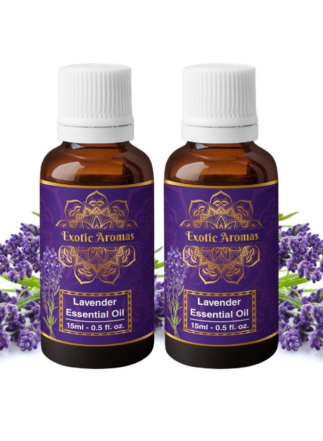 Exotic Aromas Lavender Essential Oil For Aroma Therapy, Stress Relief, Hair, Skin (15Ml + 15Ml) Pack Of 2 - Image 1