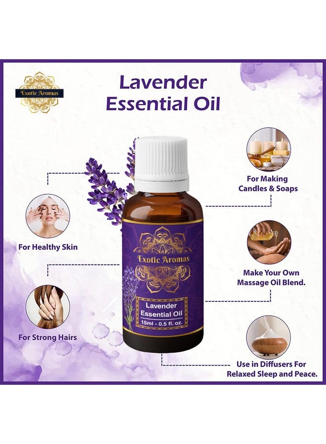 Exotic Aromas Lavender Essential Oil For Aroma Therapy, Stress Relief, Hair, Skin (15Ml + 15Ml) Pack Of 2 - Image 3