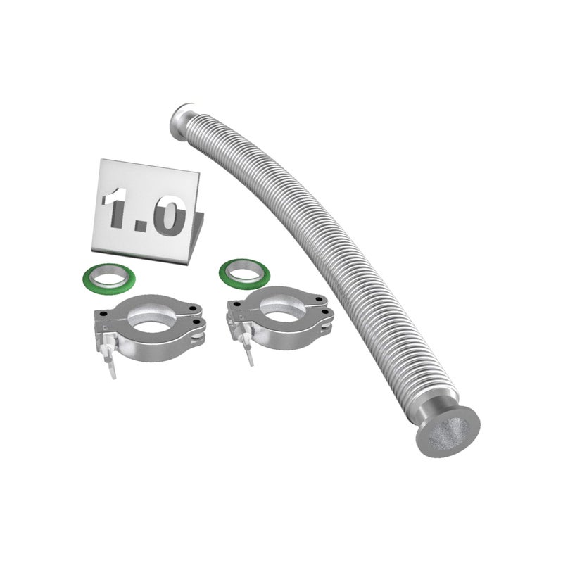 BROWNIAN MOTION TECHNOLOGY bmotiontech NW25 KF25 flexible corrugated vacuum bellow hose with 2pcs Aluminum clamp, SS centering rings & FKM O-rings (1000mm appox. 3.3ft KF25) - Image 4