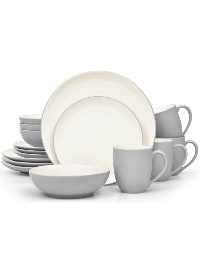 Noritake Noritake Colorwave Slate 16Piece Set Coupe Service for 4 in GreySlate  - Image 1