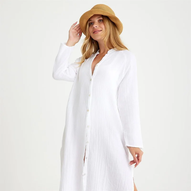 ميسبيغا White Gauze Button-Down Dress