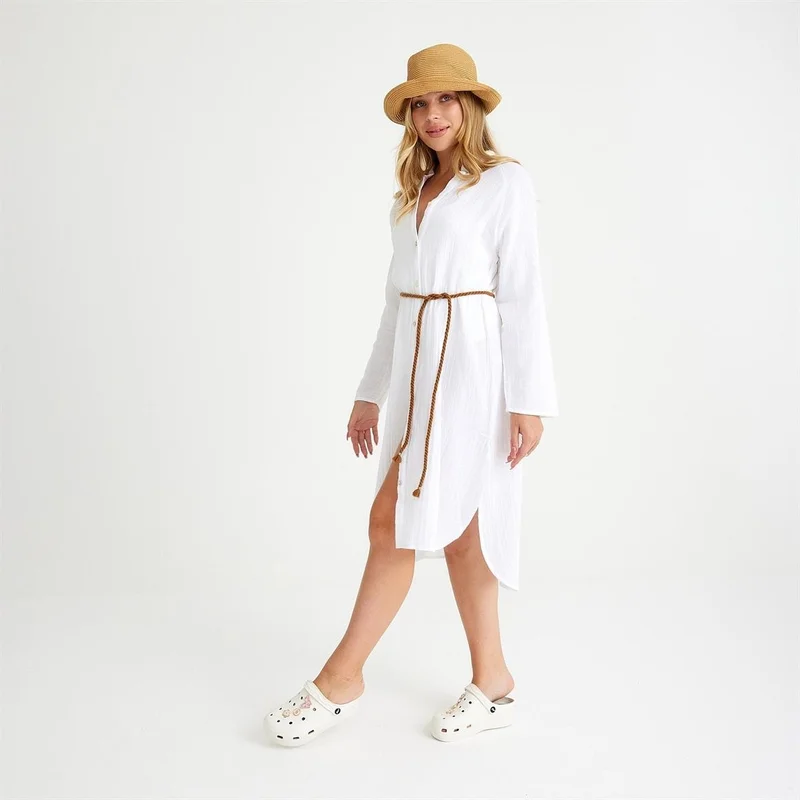 ميسبيغا White Gauze Button-Down Dress