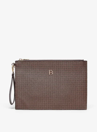 Flora Bella By Shoexpress Women Monogram Print Clutch with Zip Closure
