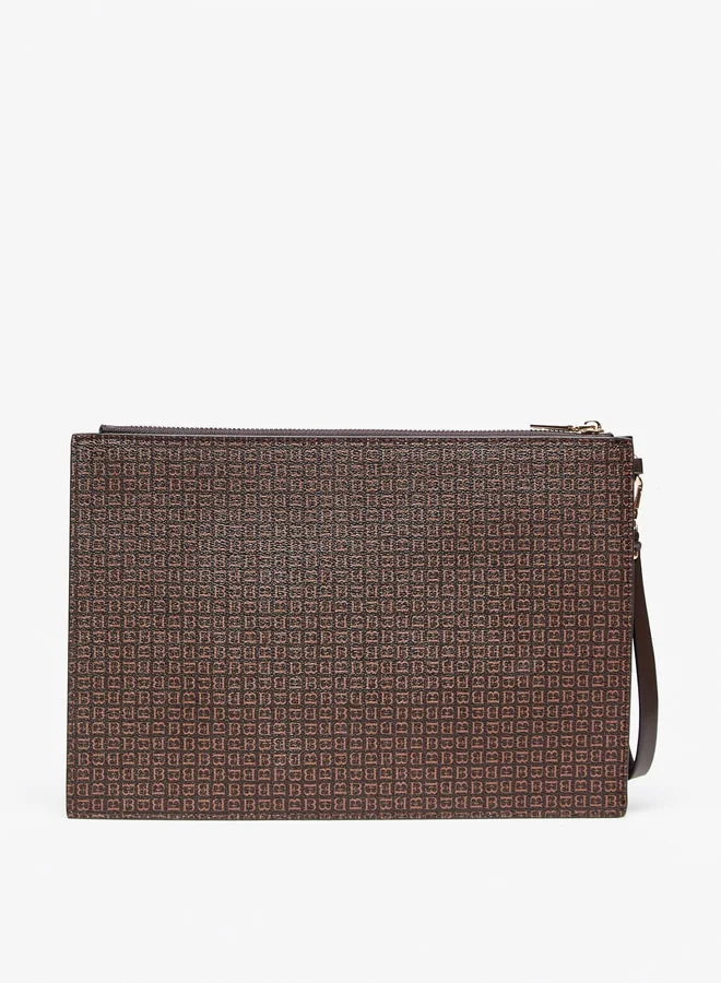 Flora Bella By Shoexpress Women Monogram Print Clutch with Zip Closure