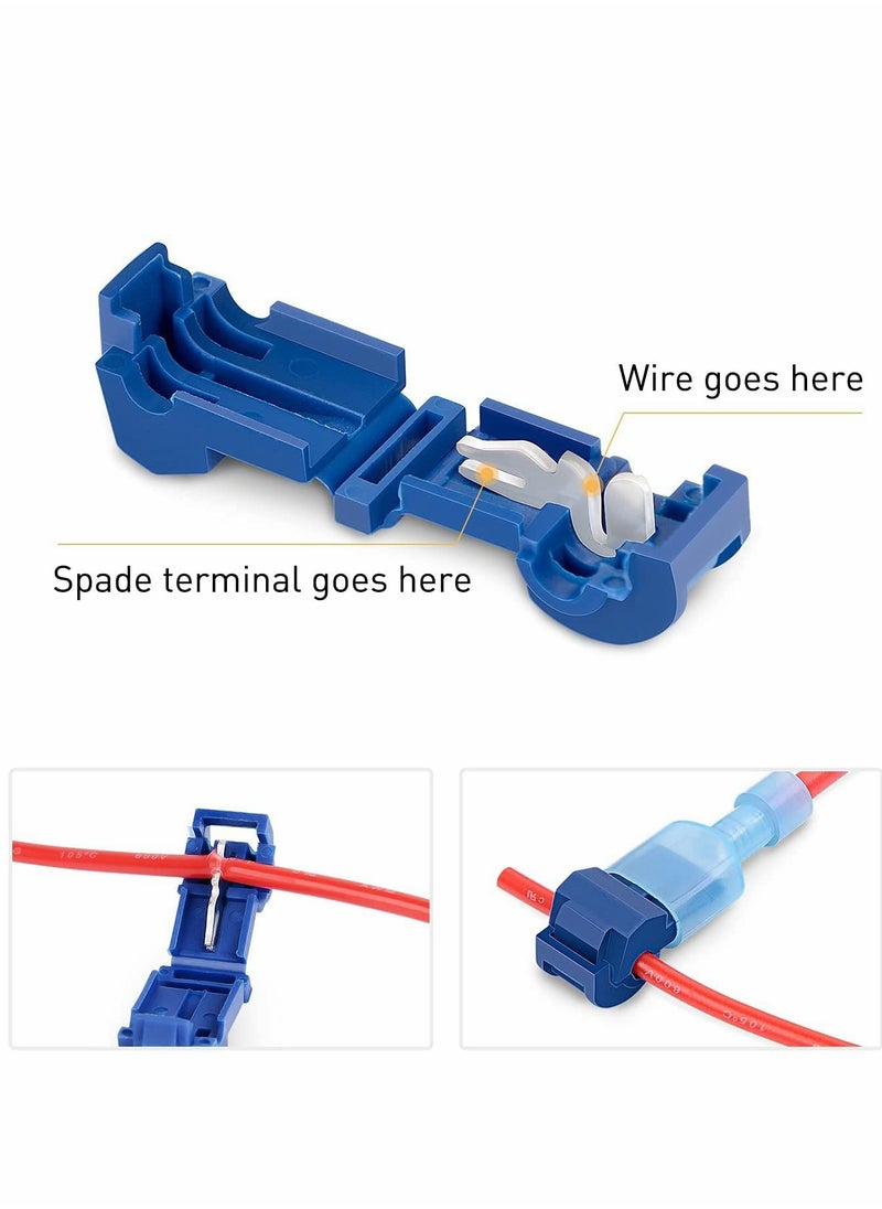 Excefore - T-Tap Quick Splice Connector Kit, Self-stripping with Nylon Fully Insulated Male Quick Disconnects Kit, Quick Splice Electrical Connector(120 Pcs) - Image 1