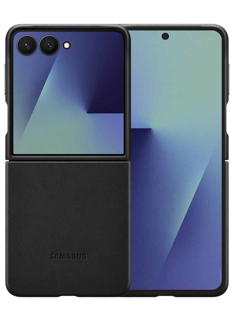 CATANES Kindsuit Leather Case Cover for Samsung Galaxy Z Flip 7 – Premium Protective Fold Design - Black  - Image 2
