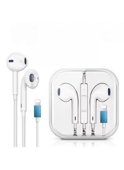 Generic - Lightning Pop-up Earphones for iPhone 7-14 Pro Max Pop-up Bluetooth headset White - Image 1