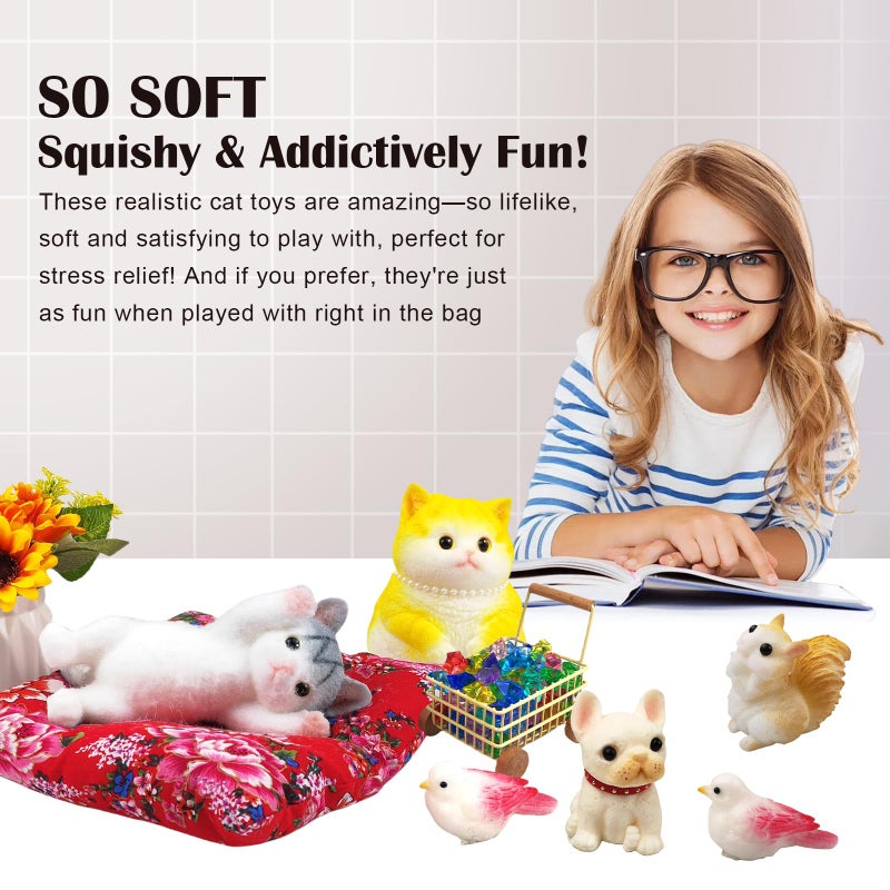 YVBBHE Big Hand Painted Cat Squishy Toysï¼ŒLarge Cute Ultra Soft Kitty Squeeze Fidget Toys for Stress Relief ,Kawaii Squishies Sticky Animal Toys for Adults Kids,Decompression Sensory Balls ï¼ˆCheeseï¼‰ - Image 5
