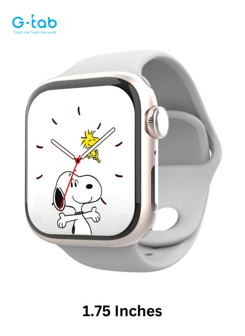 G-Tab FT9 Mini Smartwatch/ Smart Calling/Online Navigation/Compass/IP68 Waterproof/1.75 Inches Display/Health Monitoring/Multi Sport Mode/Supports iOS & Android/200 mAh battery/