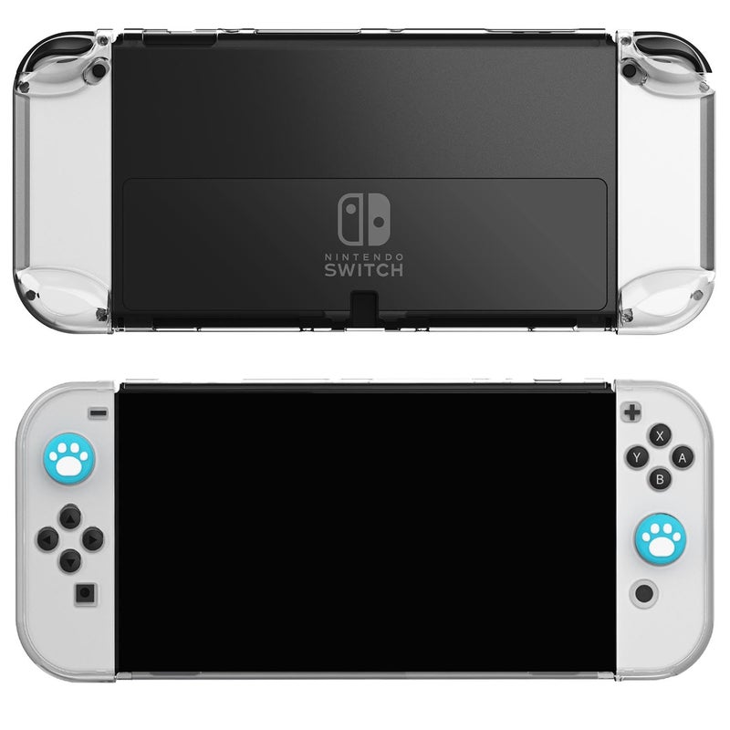 COMCOOL Dockable Case for Nintendo Switch Oled - [9 FT Military Grade Drop Protection] [with Tempered Glass Screen Protector] Crystal Protective Cover for Nintendo Switch Oled - Clear - Image 5