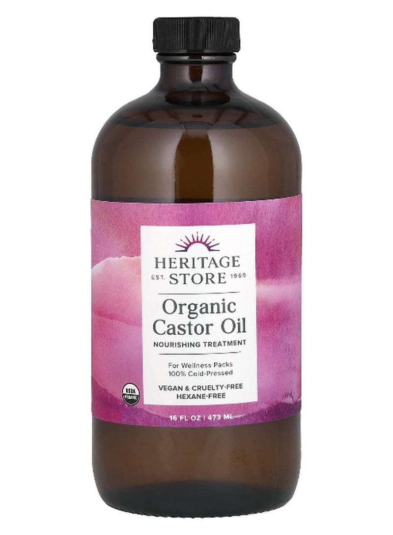 Heritage Store, Organic Castor Oil, 16 fl oz (473 ml) - Image 1
