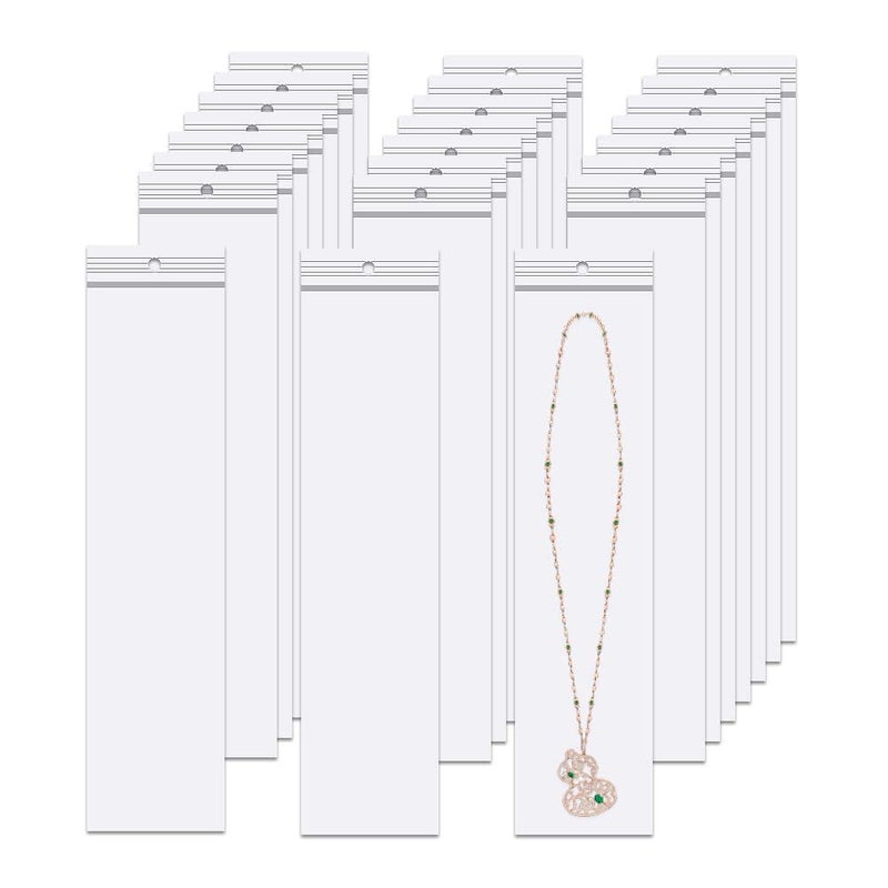 BornFeel Long Jewelry Plastic Bags - 100pcs, 2 Sizes, Zip Seal Storage Bags with Hang Hole for Packaging Shipping Incense - Image 1