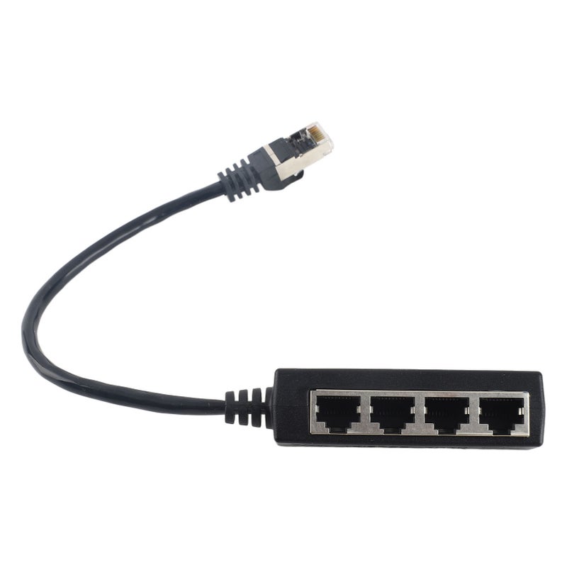 RJ45 Splitter 1 To 4 Port Gold Plated Core Smooth Transmission Ethernet Adapter - Excellent Connection Network Splitter for Home Office, ADSL, Router, TV, Computer - Image 2