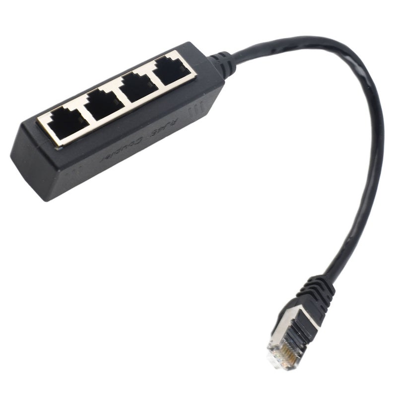 RJ45 Splitter 1 To 4 Port Gold Plated Core Smooth Transmission Ethernet Adapter - Excellent Connection Network Splitter for Home Office, ADSL, Router, TV, Computer - Image 4